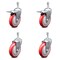 Service Caster 5 Inch Red Polyurethane Swivel 10mm Stem Caster Total Lock Brake SCC, 2PK SCC-TSTTL20S514-PPUB-RED-M1015-2-S-2 - alternate 1